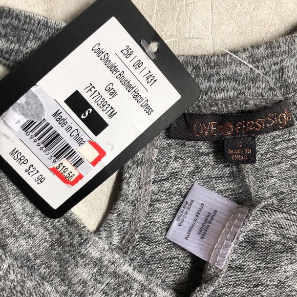 Heather Gray Open Shoulder Dress Size S - Picture 7 of 7